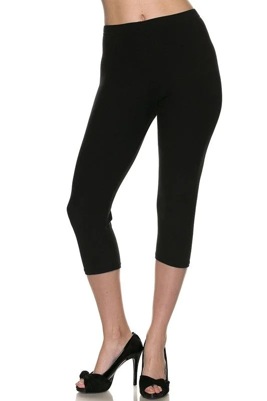 Black Capri Leggings Comfortable Bootcut Workout Leggings