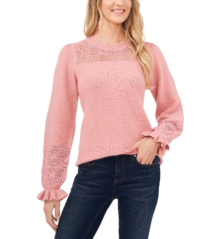 Cece Cotton Open Knit Sweater Sweater Knitwear Pullover