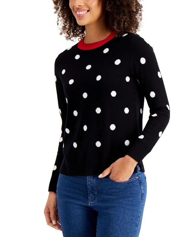 Charter Club Polka Dot Sweater Layered Multi-layer Single Layer