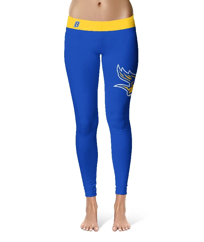 CSU Bakersfield Roadrunners Game Day Logo on Thigh Blue Yoga Leggings for Women by Vive La Fete Chic Floral Print Leggings