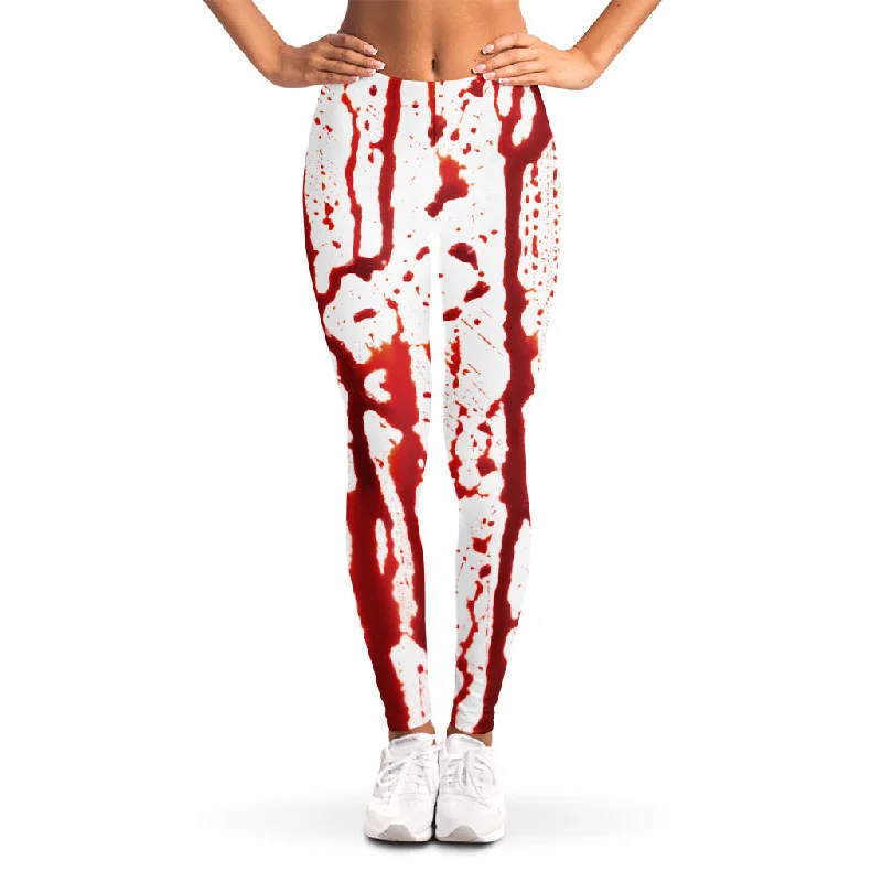 Dripping Blood Print Women's Leggings Comfortable Slip-On Leggings