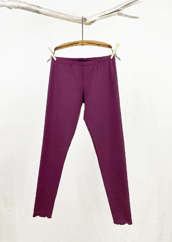 Eggplant Tactel Legging Cozy Mid-Rise Workout Leggings