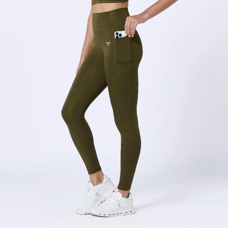 Essential ACT Leggings 27" 2.0 - Dark Olive Comfortable Bootcut Workout Leggings