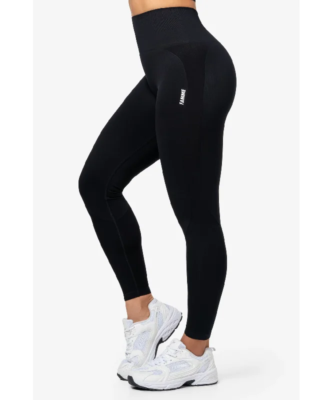 Famme Elevate Wave V3 Seamless Leggings Black Trendy Spandex Leggings