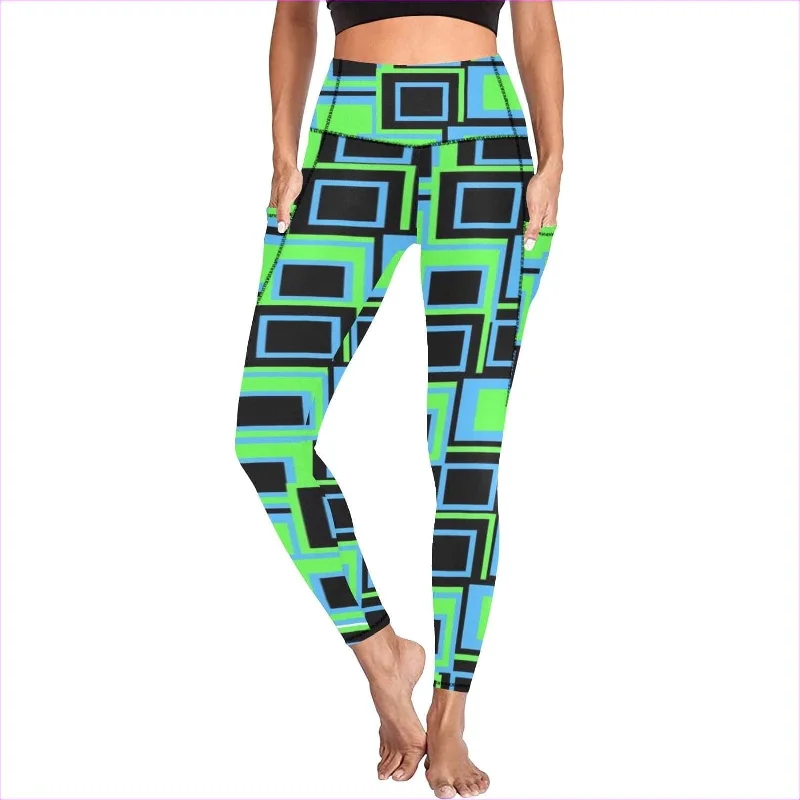 Funky² High Waist Leggings with Pockets Trendy Mesh Leggings