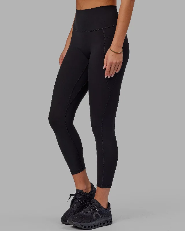 Fusion 7/8 Length Leggings with Pockets - Black-Black Trendy Digital Print Leggings