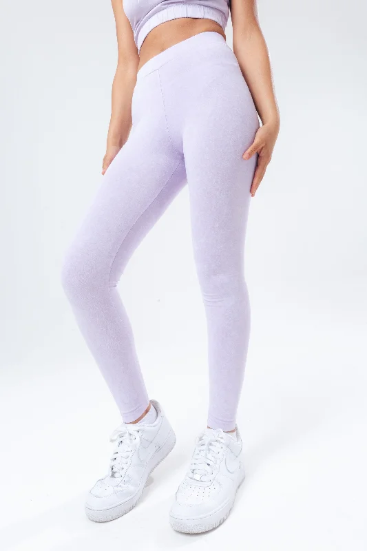 Hype Lilac Vintage Women'S Leggings Stylish Pockets Active Leggings