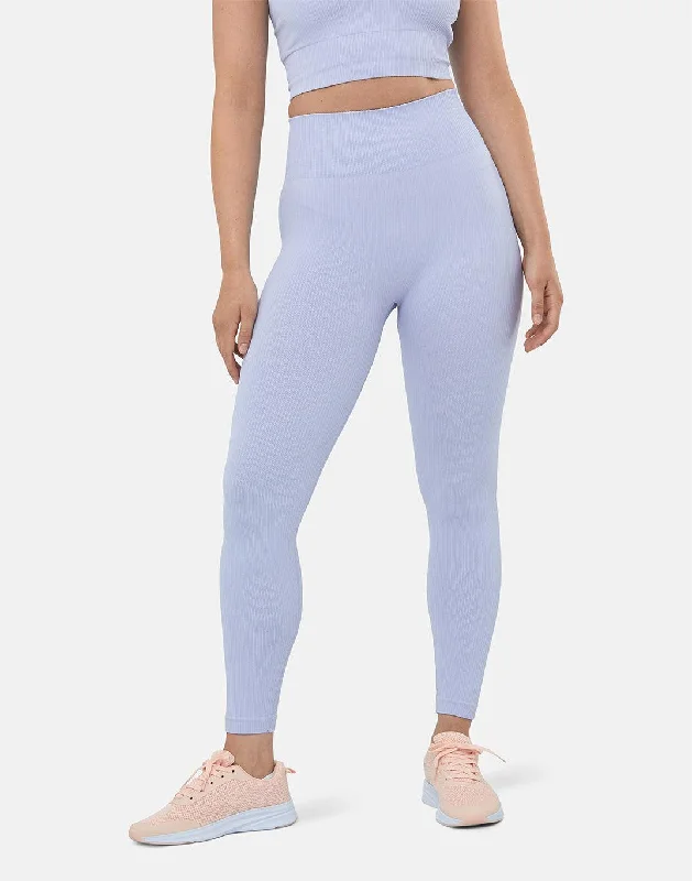 Lotus Rib Knit Legging in Lilac Stylish Ankle-Length Leggings