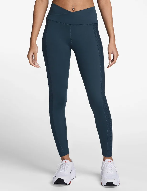 One Wrap High Waisted 7/8 Leggings - Armory Navy/White Fashionable Minimal Active Leggings