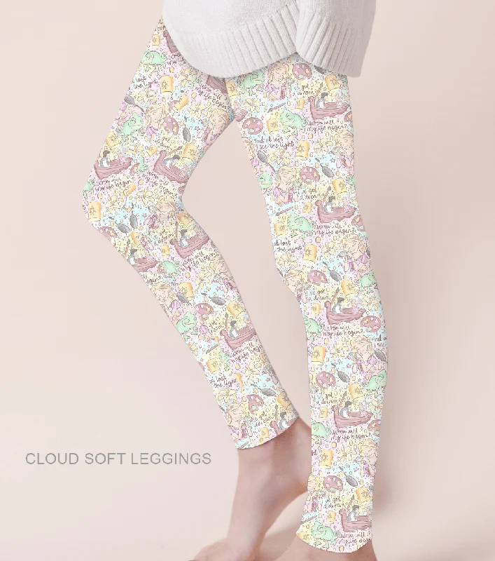 [Pre Sale] Lazy Days Tangled Up - Adult & Kids Casual Cloud Soft Yoga Band Leggings (EST SHIP EARLY JAN) Trendy Minimalist Leggings