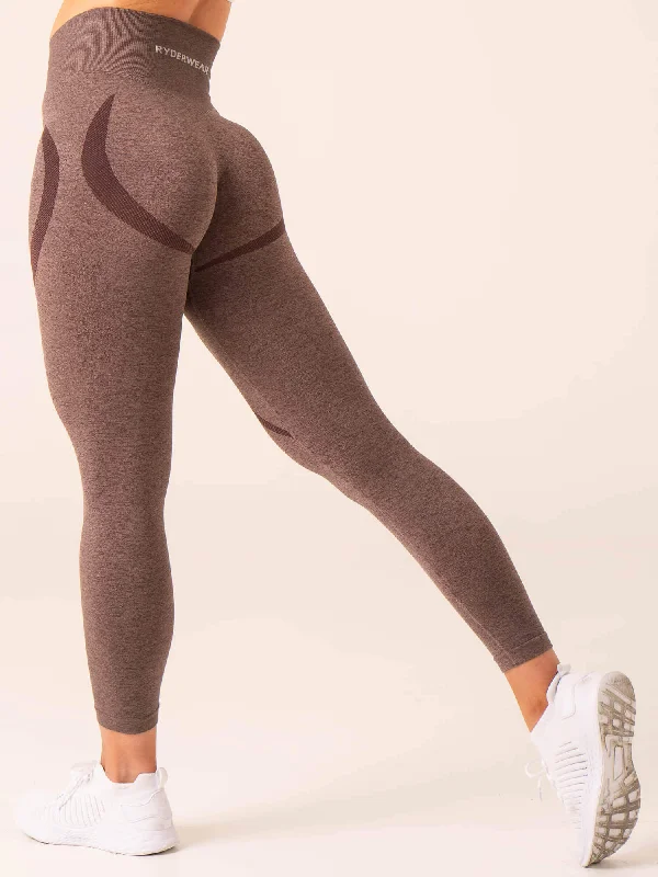 Sculpt Seamless Leggings - Chocolate Marl Comfortable Compression Leggings