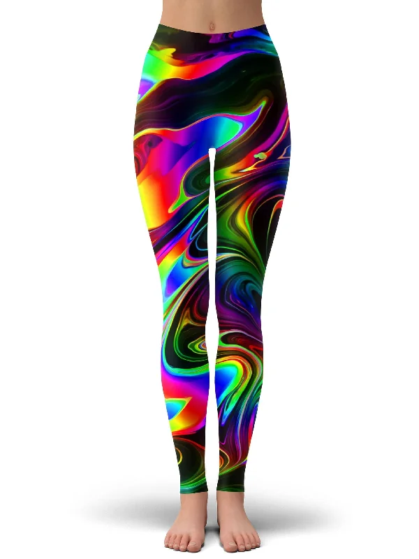 That Glow Flow Leggings Trendy Colorblock Print Leggings