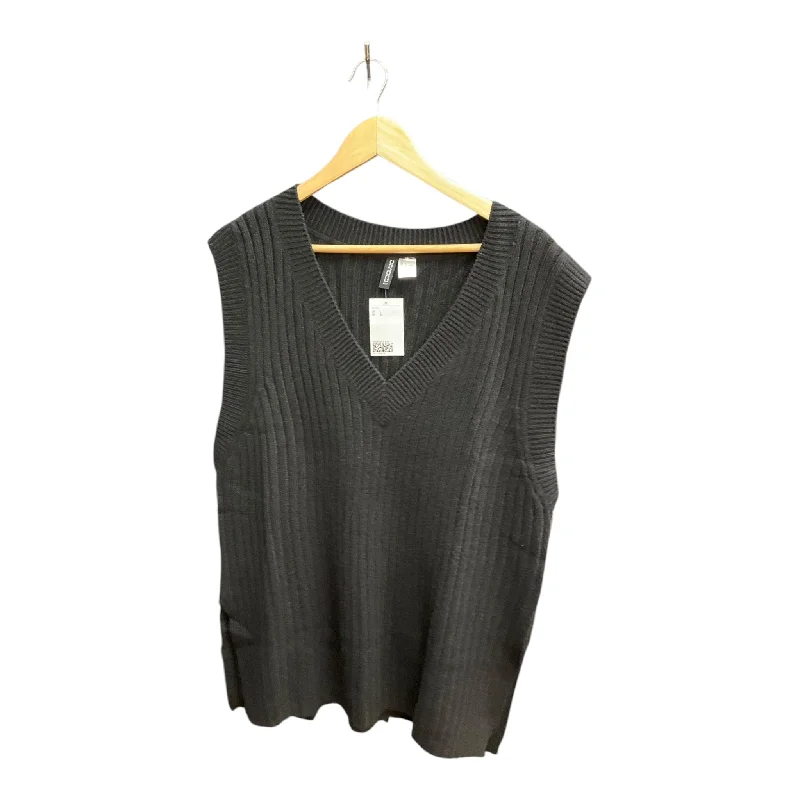 Vest Sweater By Divided In Black, Size: L Print Jacquard Patchwork