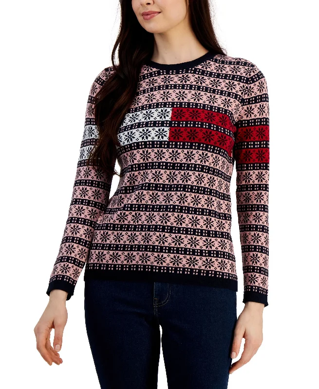 Women's Sailor-Neck Ribbed Sweater Modern Contemporary Chic