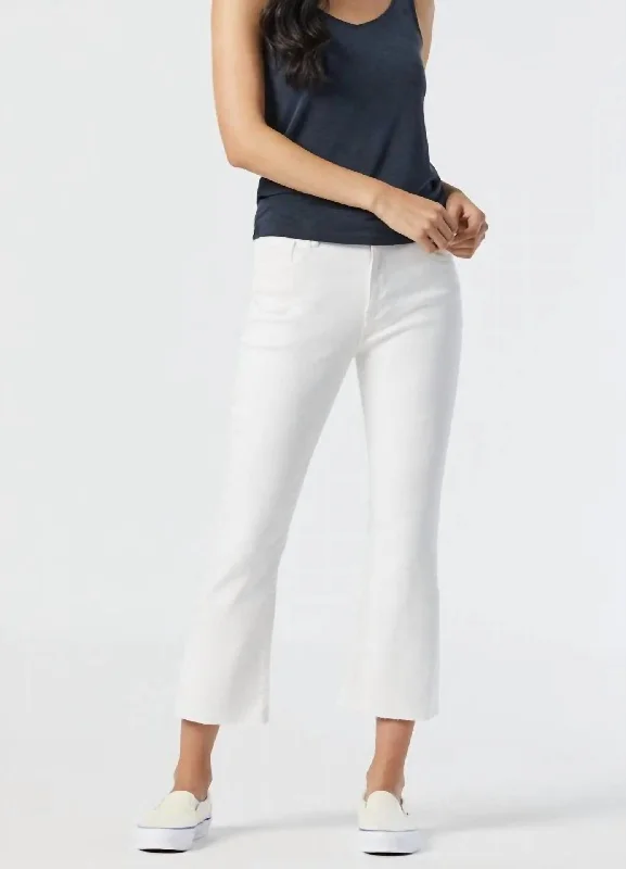 Anika Cropped Flare Jeans In Off-White La Vintage Stylish High-Waist Skinny Denim