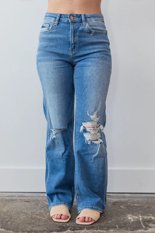 Bring Back The 90's Jeans Chic Rolled Cuff Denim Jeans