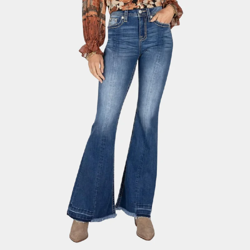 Miss Me Denim Super Flare Jeans Stylish High-Rise Mom Jeans