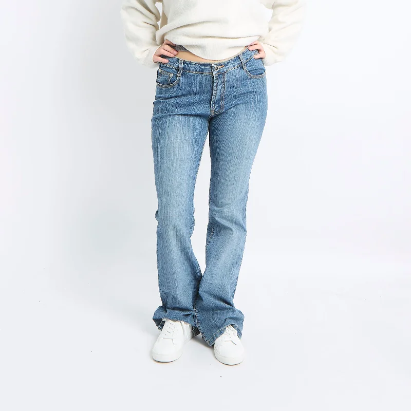 Flare Leg Jeans - UK 12 Cozy Stretch High-Waist Jeans