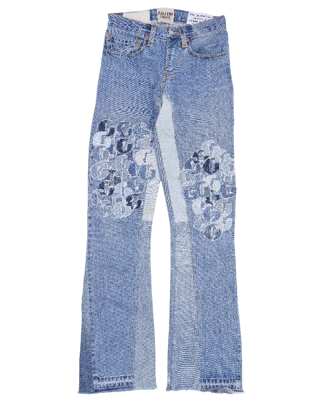 G-Patch Flare Jeans Comfortable Mid-Rise Jeans