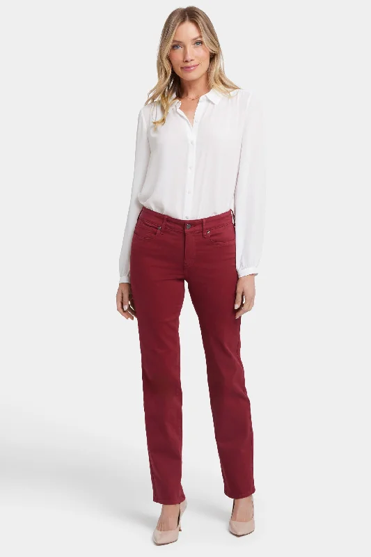 Marilyn Straight Jeans In Petite - Wild Currant Cozy Stretch High-Waist Jeans