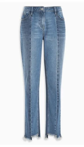 Next Mid Blue Panel Jeans Stylish Tapered Fit Jeans