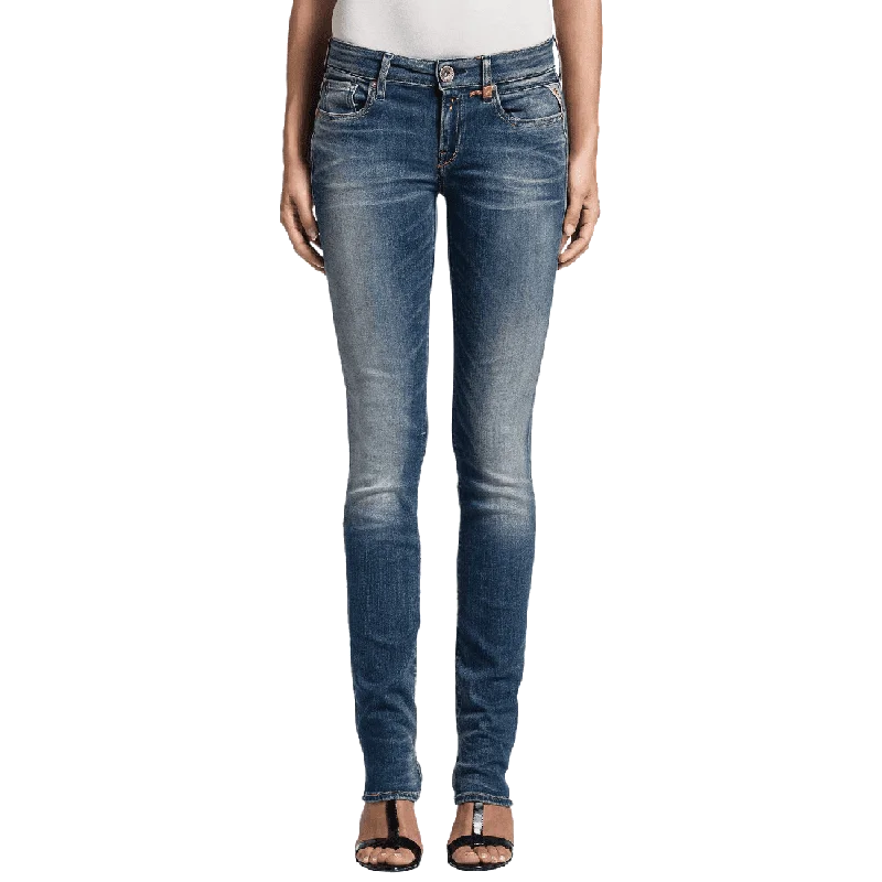 Replay Women's Vicki Straight Jeans, Blue (Blue Denim 9), W25 L30 (Manufacturer Size 25) Comfortable Faded High-Rise Jeans