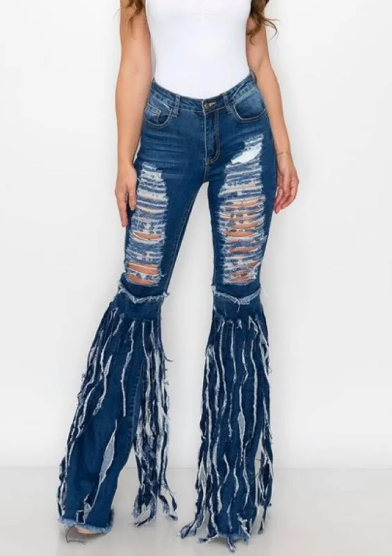 Tangie Bell Ripped Denim Jeans Cozy Tencel Blend Denim Jeans