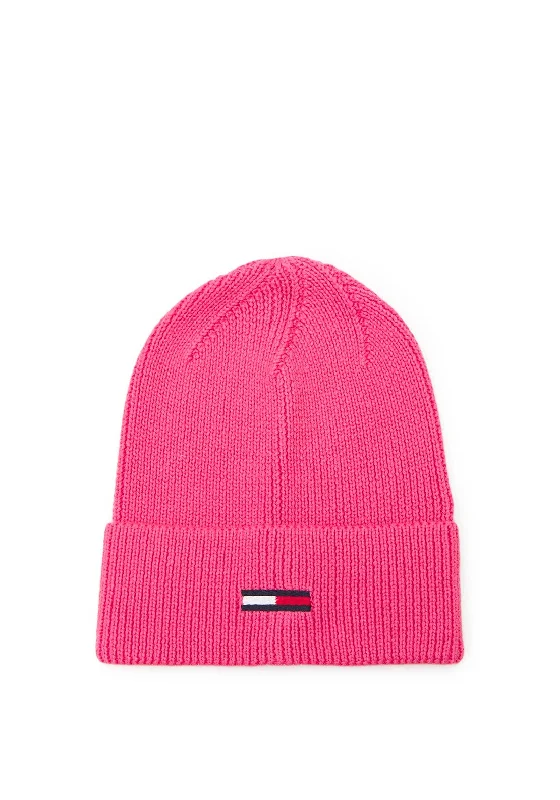 Tommy Jeans Elongated Flag Beanie, Pink Classic Button Fly Jeans