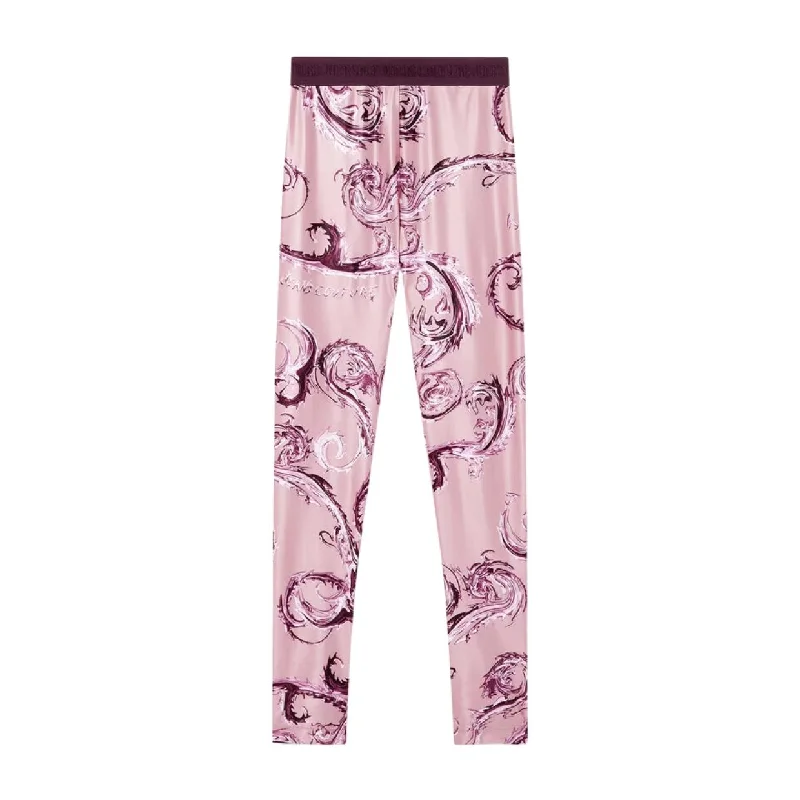 Versace Jeans Couture Chrome Couture Print Pink Leggings Fashionable Jeggings Style Jeans