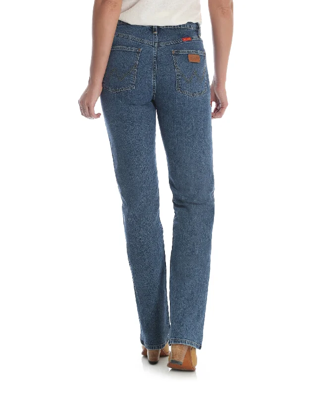 Women's Cowboy Cut Stretch Jeans Fashionable Cropped Denim Jeans