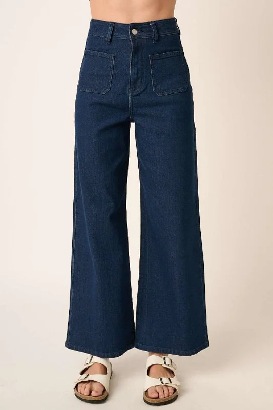 High Waist Wide Leg Jeans Fashionable Raw Hemmed Jeans